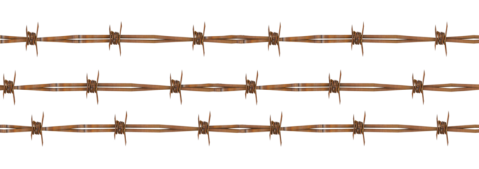 Barbed's wire isolate on transparency background PNG