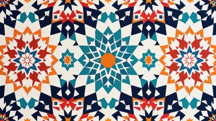 Moroccan tiles art with geometric patterns, suitable for Ramadan Kareem and Eid Mubarak celebrations.