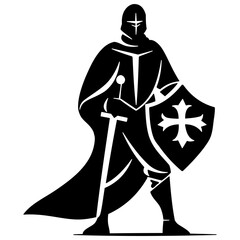 Fototapeta premium Vector silhouette of a knight. Simple design.