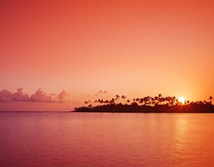 Naklejka premium Abstract Tropical Gradient: Warm Sunset Colors in a Smooth, Fluid Background. Ai generated images