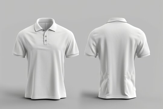 White Polo Shirt Mockup Front and Back View