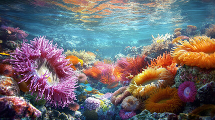 Vibrant coral reef ecosystem
