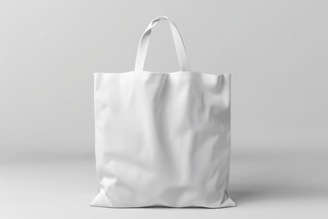 White Canvas Tote Bag Mockup on White Background