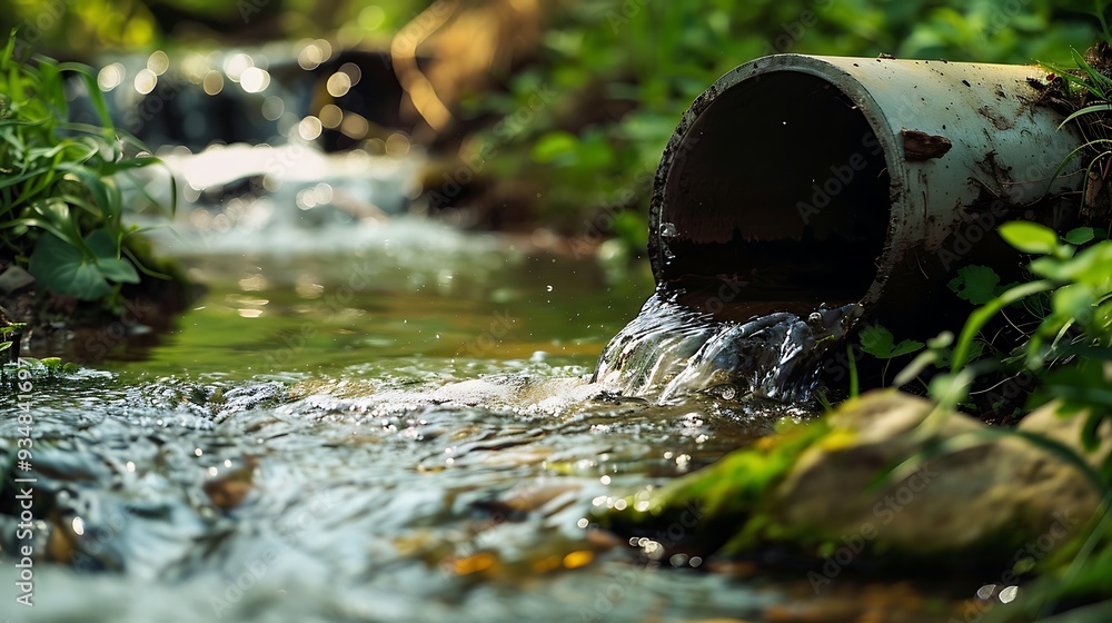 Poster Freshwater entering a stream from a pipe