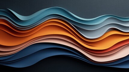 Fototapeta premium Abstract wave patterns in vibrant colors create a dynamic and modern aesthetic suitable for various design projects.