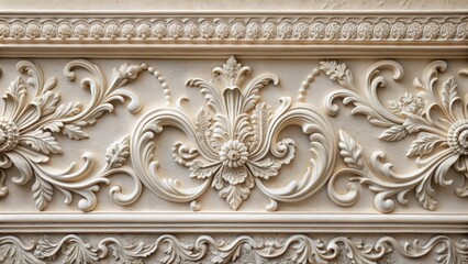 Plaster wall texture with intricate architectural mold design