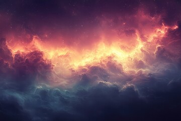 Fototapeta premium Dramatic sunset sky with colorful clouds