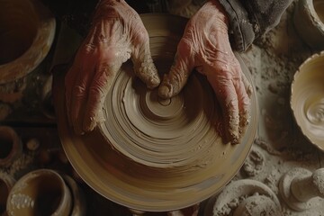 Clay artistry: pottery, practice of molding clay into various forms, blending traditional techniques with modern designs to produce unique, handcrafted ceramics for use and aesthetic enjoyment.