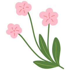 Cute Flower hand draw In Flat Design spring beautiful flowers