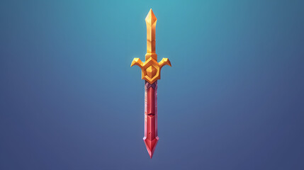 Sword game icon  3d pixel cartoon