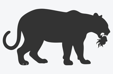 Majestic Leopard Silhouette Vector Art, Capturing the Wild Essence of the Jungle