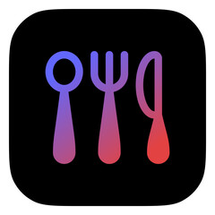 Editable cutlery, spoon, fork, knife vector icon. Food, restaurant. Part of a big icon set family. Perfect for web and app interfaces, presentations, infographics, etc
