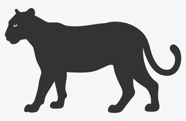 Majestic Leopard Silhouette Vector Art, Capturing the Wild Essence of the Jungle