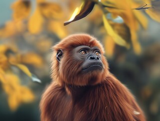 Obraz premium Portrait of a Howler Monkey in the Tropical Wilderness