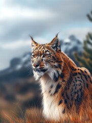 Obraz premium Detailed Close Up of a Snow Leopard, Panthera uncia, in the Wild