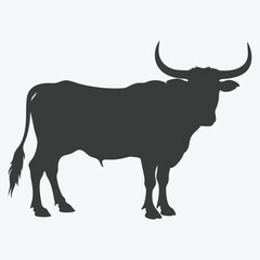 Majestic Oscar Ox Silhouette Vector Illustration