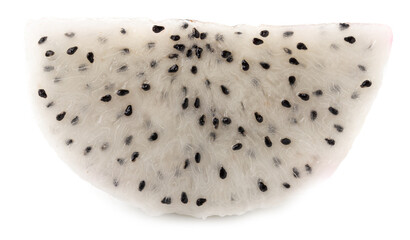 Sliced of Dragon Fruit or Pitaya isolated on white background.