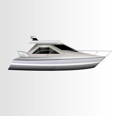 A modern yacht. 3D illustration