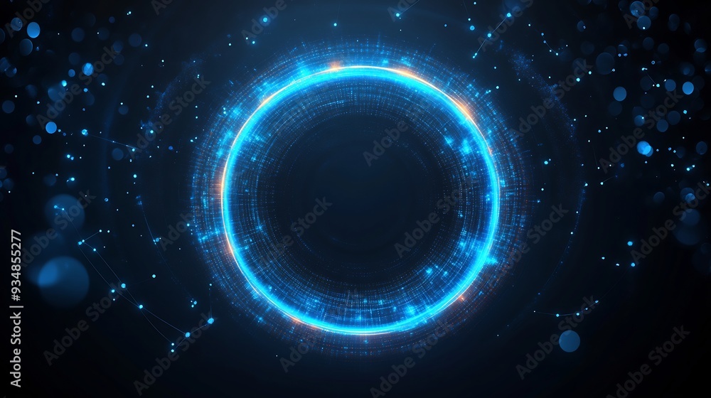 Poster vector depiction of a black hole with a defined schwarzschild radius where 3d space warps around the