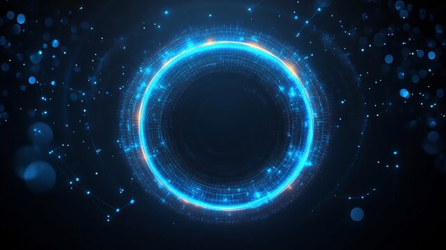 Vector depiction of a black hole with a defined Schwarzschild radius where 3D space warps around the event horizon with 2D light rays being absorbed illustrating the critical radius of no return