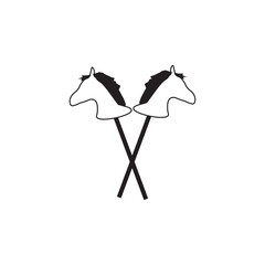 Hobbyhorse Icons thin line wooden stick with a horse's head