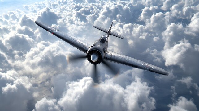 Retro-style aerial combat, fighter planes, cloud-filled sky, action-packed scene