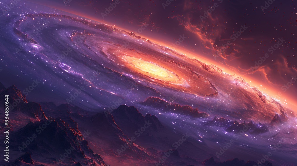 Poster vector depiction of a black hole surrounded by a 3d accretion disk with 2d matter being pulled from 