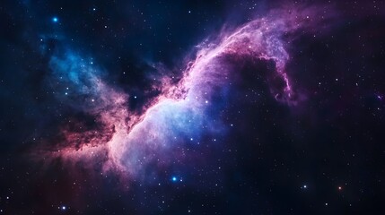 Naklejka premium Shining galaxy, star clusters, nebulae brilliance, infinite universe