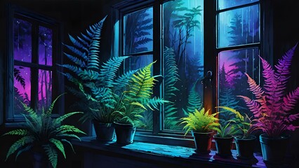 Neon botanical night