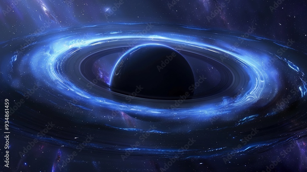Aufkleber vector depiction of a black hole with a clearly defined schwarzschild radius visualizing the point a