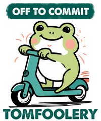 Off to Commit Tomfoolery Frog PNG