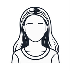 Illustration of a girl on a transparent background. Element design. Clip art. Vector illustration. Flat simple vector monochrome. No background. Suitable for artwork design.
