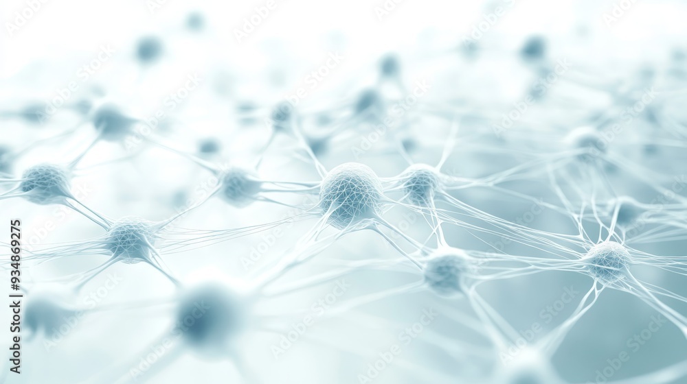 Poster neuron network abstract d render science background