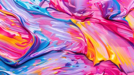 Vibrant Grunge Acrylic Canvas Art, Close-up view of textured abstract design, Rich brushstrokes create a unique colorful backdrop, Ideal for posters, cards, and invitations