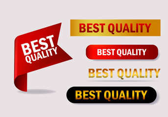 Obraz premium Banner, label. paper tag best quality icon vector design. Best choice product promotion badge. Isolated on white background.