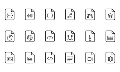 vector icon sheet document, social media document symbol, with black lines and white background.