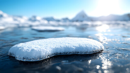 Climate tipping point snow melting into floodwaters