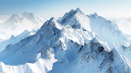 Obraz premium photo of snowy mountain peaks , ai