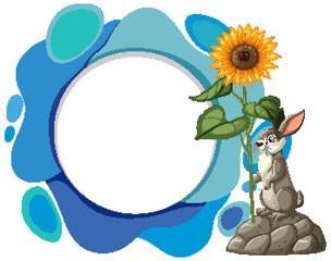 Rabbit with Sunflower Illustration