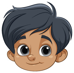 Smiling Cartoon Boy Character