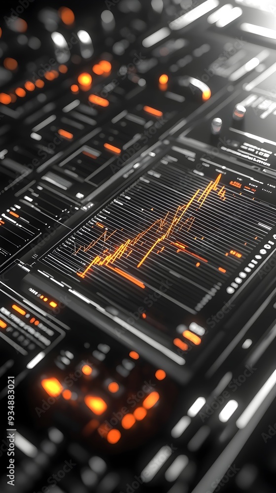 Poster ascending 3d business growth chart with data visualization dynamic data points and line graphs glowi