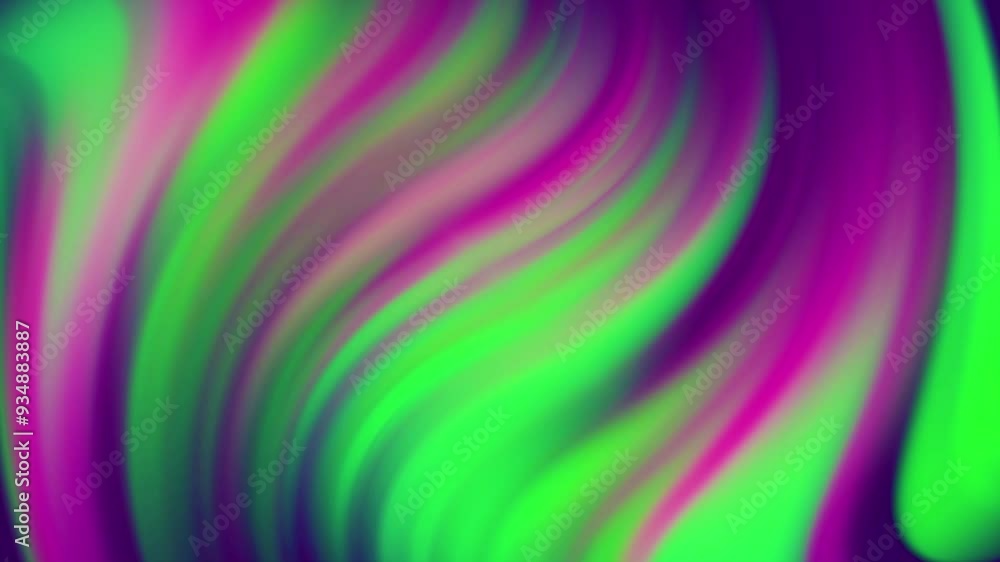 Poster abstract swirling neon gradient green and pink colors with seamless loop motion.