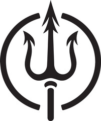 Trident vector silhouette illustration logo art