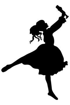 The Nutcracker ballet silhouette, Clara's dance. Transparent background illustration.