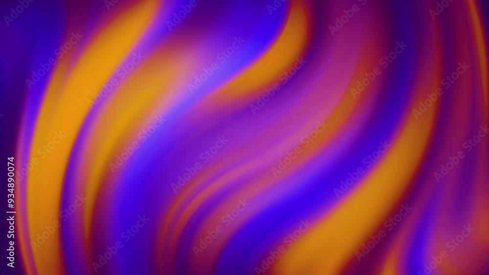 Poster abstract swirling background gradient purple and orange colors with seamless loop motion.