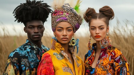 Cultural Fusion Fashion: Blending Traditional and Modern Attire on Stylish Models