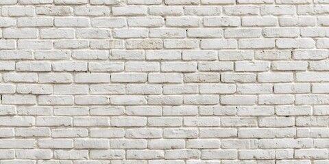 Obraz premium Whitewashed brick wall texture creating a panoramic background