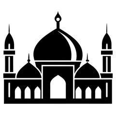 Islamic Mosque Logo Silhouette Vector Art Illustration