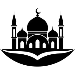 Islamic Mosque Logo Silhouette Vector Art Illustration