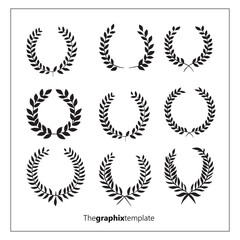 Classic Laurel Wreath Vector Set - Elegant and Timeless Decorative Elements